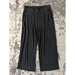 Eileen Fisher Womens Black Stretch Soft Tencel Work Wear Wide Ankle Leg‎ Pant